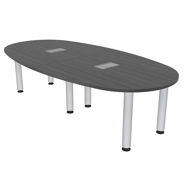 45 in W, 96 in L, 29 in H, Engineered Wood Top, Grey